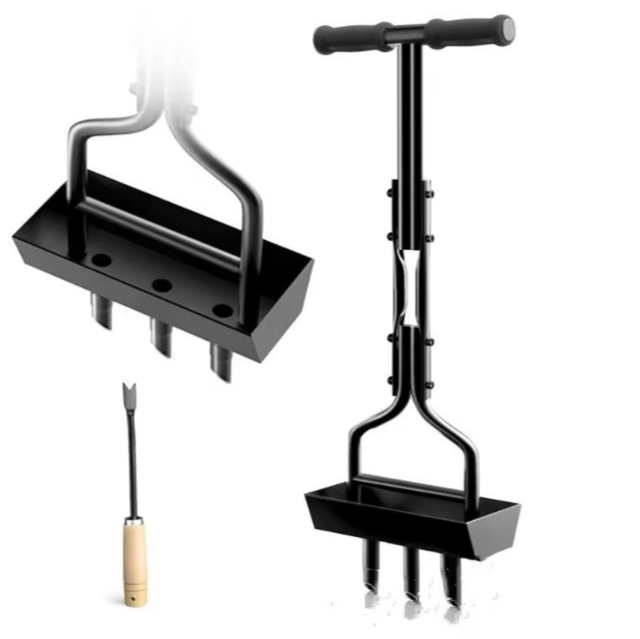Hustech Manual Lawn Aerator Coring Green Garden Tool Handheld Punching Machine for Lawn Aeration