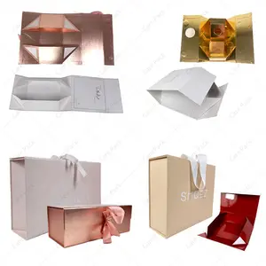 Impressão personalizada Folding Eco-friendly Clamshell Exquisite Espessado Stash Folha De Ouro Estampagem Personalizar Maliling Box