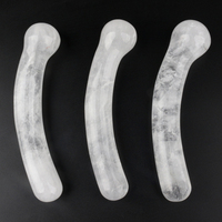 Yoni-varita curativa de cuarzo transparente natural, consolador grande de cristal, pene artificial tallado a mano para masturbación de mujer