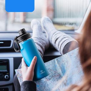 Insulated Stainless Steel Water <b>Bottle</b> with Handle Silicone Base, Leakproof Vacuum <b>Flask</b> for Outdoor - Product Image 6