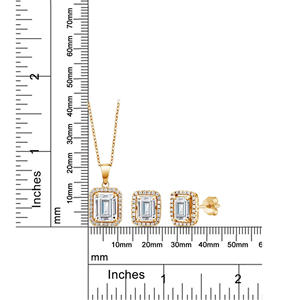 hot selling Red <b>Ruby</b> Jewelry Set Cubic Zirconia Bling White <b>Necklace</b> Pendant Earrings Set for Women Wedding Party Evening - Product Image 4