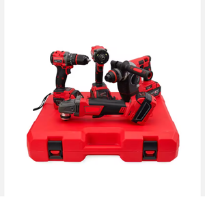 Ensemble d'outils électriques multifonctions 4-en-1 en acier inoxydable avec batterie au lithium 21V -kee Red, avec coffret rigide pour les réparations - Product Image 4