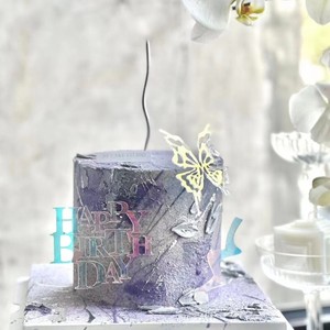 ของตกแต่งเค้กอะคริลิครูปผีเสื้อสีรุ้ง สำหรับวันเกิด วันแม่ วันครบรอบ - Product Image 2