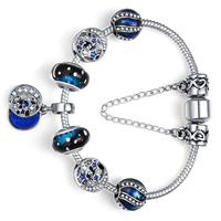 Phụ Kiện Thời Trang Mới Pha Lê Bangle Vòng Đeo Tay Màu Xanh Sao Vòng Đeo Tay Quyến Rũ Hạt Phụ Nữ Bán Buôn