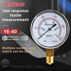 YE‑60 Medidor de presión de diafragma gas y vacío baja presión montaje radial M14 G3/8 rosca kPa manómetro presión - Product Image 3