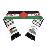 Bufanda de Poliéster Satinado con Mapa de la Bandera de Palestina para Decoración de Eventos, Departamento Musulmán, Temporada de Primavera, con el Castillo de Palestina