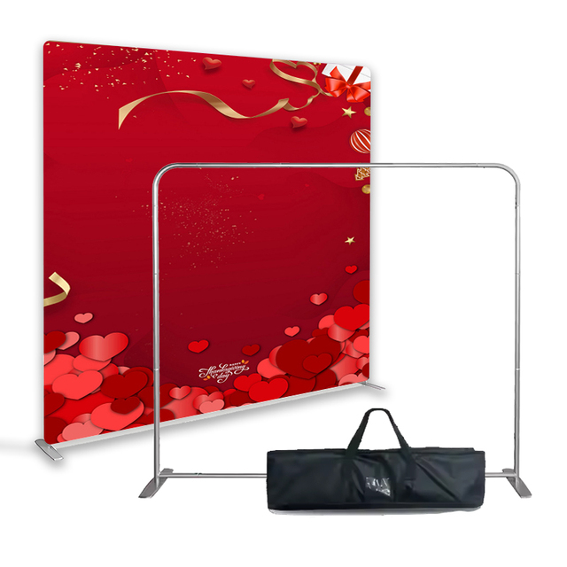 Fabric Tension Backdrop Custom Picture Logo Straight Backdrop Stand with Digital Printing Factory Price Photobooth Backdrops