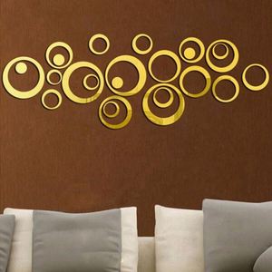 Circles <b>Wall</b> Sticker Home Decoration <b>Mirror</b> <b>Wall</b> Stickers for TV Background Home Decor Acrylic Decor <b>Wall</b> Art - Product Image 4