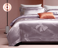 Set Sprei Jacquard Sutra Tencel 4 Pcs Sarung Selimut Sprei 2 Sarung Bantal Lembut Bernapas Warna Biru Perak Ukuran Queen King Pabrik