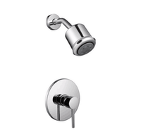 Robinet de douche moderne noir mat à poignée unique en céramique, ensemble de robinetterie Sense, en laiton et ABS, avec vanne de raccordement pour appartement
