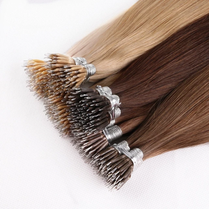 Jasmine Beauty Top <b>Russian</b> Human Hair Nano Tip Hair Extensions European Hair super double drawn hair virgin human hair extension - Product Image 2