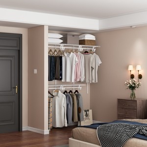 <span class=keywords><strong>Petite</strong></span> <span class=keywords><strong>étagère</strong></span> <span class=keywords><strong>murale</strong></span> réglable en fil métallique pour placard, armoire, dressing - Organisateur de vêtements écologique à grande capacité - Product Image 6