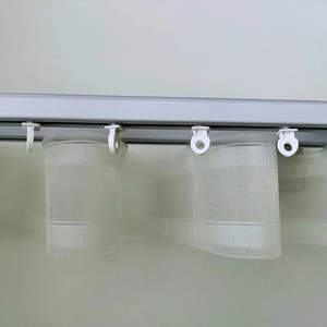 Nastro per Tende in Nylon 100% Trasparente, Larghezza 7,5cm 8cm, con Design <span class=keywords><strong>a</strong></span> Strisce Traslucide per Accessori di Aste per Tende - Product Image 6
