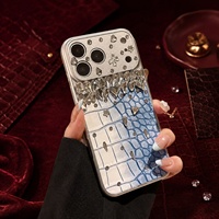 Étui de téléphone personnalisé en cuir de crocodile synthétique de luxe antichoc pour iPhone