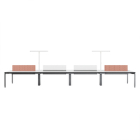 Desain Modern 8 10 tempat duduk Convertible Coworking Workstation Furniture harga grosir disediakan dengan staf ruang terbuka yang dapat diperpanjang
