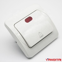 Interruptor de timbre con luz, pulsador de botón estándar europeo 10a 220-250v, Dingdong, 1 banda