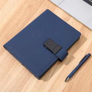 Chargement sans fil avec serrure à empreintes digitales pour ordinateur portable avec couverture en cuir Power Bank <span class=keywords><strong>A5</strong></span> Magnetic Style Loose-Leaf <span class=keywords><strong>Format</strong></span> - Product Image 3