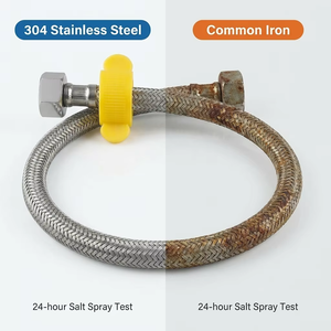 Haute qualité 16 pouces en acier inoxydable tressé tuyau <span class=keywords><strong>Flexible</strong></span> en acier métal pour lavabos tuyau d'entrée tuyau d'eau - Product Image 3