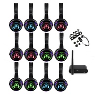 Paquete de 10 Auriculares Silenciosos para Discoteca con Luces LED Rítmicas y Transmisor Opcional, Precio de Fábrica al por Mayor