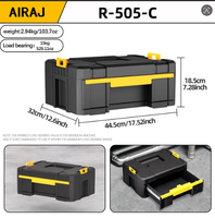 Juego de Cajas de Herramientas de Plástico Resistente para Mecánicos y Almacenamiento en Camionetas, Apilables, Impermeables, Diseño Cuadrado, Almacenamiento para Garaje