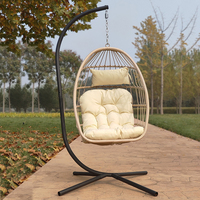 Boîte d'emballage Patio hamac à bascule meubles d'extérieur coussin plus épais Chaise de salon oeuf rotin intérieur suspendu chaise balançoire
