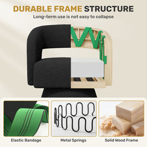 Sillón Giratorio de Diseño, Extra Grande, de Terciopelo, Moderno y Lujoso, para Sala de Estar, Dormitorio, Apartamento, Comedor, Oficina en Casa, Exterior, Hotel - Product Image 3