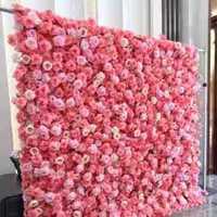Backdrop Pernikahan Kain Dekoratif 8ft X 8ft Dekorasi Acara Dinding Bunga Buatan Grosir Mawar Sutra & Hydrangea