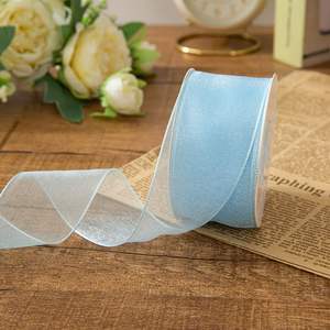 Ruban en organza scintillant de 2,5 cm et 4 cm en gros pour emballage cadeau et décoration de mariage, 100 yards par rouleau - Product Image 4