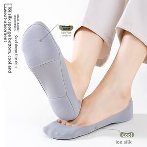 Wholesale Woman Socks New Summer Ultrathin Solid Color <b>No</b> <b>Show</b> Set Breathable Anti-slip Slippers Casual - Product Image 5