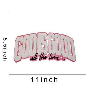 All'ingrosso ciniglia lettere patch di ferro sulla ragazza colorata delle donne della scuola <span class=keywords><strong>grande</strong></span> dio è buona lettera ciniglia toppe per felpe con cappuccio - Product Image 6
