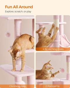 StarMonn Tiragraffi per Gatti, Torre per Gatti, Cuccia Multilivello in Peluche con <span class=keywords><strong>4</strong></span> Tiragraffi, 2 Posizioni di Riposo, Amaca per Gatti - Product Image 6