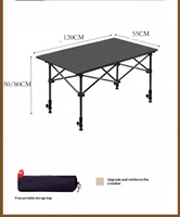 Klappbarer, verstellbarer Outdoor-Eierrolltisch, quadratischer Tisch für Camping, Marktstände und Picknicks mit Leinenbezug