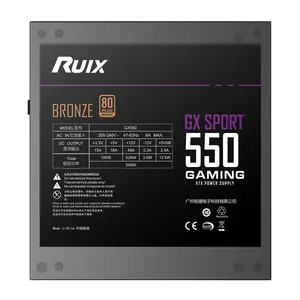 Ruix GX550 Powersupply 550 Watt Ordinateur de jeu PSU Alimentation 500W Bureau Bronze 80 + 20 + 4Pin 550 W PSU