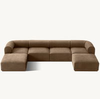 Ensemble de canapés de luxe pour salon, mobilier d'intérieur modulaire en cuir, 6 pièces, canapé en U, sectionnel, à vendre