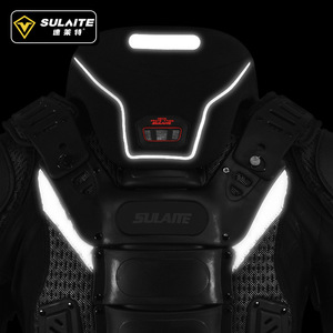 Veste de protection pour moto SULAITE avec protection des épaules, des coudes et de la taille pour la course tout-terrain, taille unique pour adulte, noir - Product Image 4