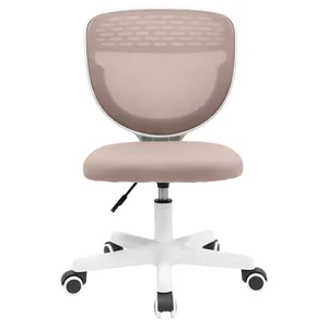 Silla de computadora de malla transpirable con respaldo medio, altura ajustable, cómoda, sin brazos, ejecutiva, giratoria, silla de trabajo, ruedas rodantes para el hogar