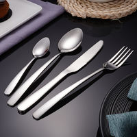 Ensemble de couverts classiques de haute qualité en acier inoxydable, 4 pièces (couteaux, fourchettes, cuillères) finition miroir argenté
