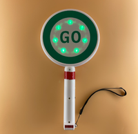 Panneau de signalisation de sécurité LED portable Wesure, matériau ABS, lumière réfléchissante, contrôle du trafic, signalisation de sécurité routière, 19x37x4cm, rouge, vert