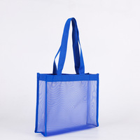 Sac de maquillage en maille noire personnalisé avec poignée, pochettes de voyage pour femme – Offre spéciale