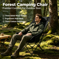 Chaise inclinable pliante à dossier haut rembourrée réglable en 3 positions avec poche latérale, portable, moderne, légère et durable pour la pêche en extérieur