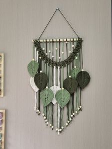 Bohème Feuilles À La Main Suspendus Décoration Feuille Verte rame Tapisserie Mur Art Gland Maison Salon - Product Image 3