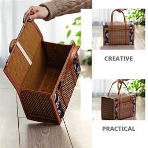 Acheter Panier de pique-nique <span class=keywords><strong>en</strong></span> ligne tissé stockage Shopping gris sac à dos rustique refroidisseur couleurs plage personnes terres fin cylindre - Product Image 2