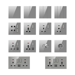 250v 13a <strong>UK</strong> Safety Glass Panel LED Light Power Supply Luxury Electric Wenzhou Modern Wall Switch and <strong>Socket</strong> - Product Image 4