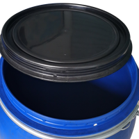 Fût en plastique bleu à ouverture supérieure de 220 L / Baril en plastique bleu de 55 gallons / Fût en plastique bleu à ouverture supérieure en PEHD de 200 L