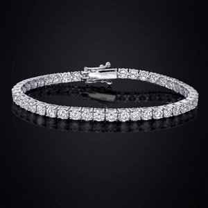 Bracelet tennis classique en or blanc massif 9 carats avec diamants cultivés en laboratoire IGI certifiés VVS1 VVS2 CVD HPHT pour femmes <span class=keywords><strong>BEREAL</strong></span> - Product Image 1
