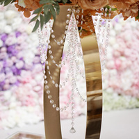 Support à fleurs moderne en fer plaqué or, 80 cm, haute qualité, taille personnalisée, décoration de table de mariage