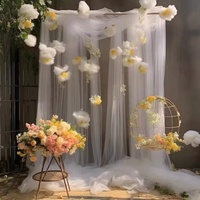 Vente en gros 180M Neylon Swiss Mesh Tulle Tissu en rouleau pour la décoration de toile de fond d'événement de cérémonie