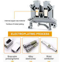 Bloc de bornes double niveau UKK3 : Connecteur rail DIN 300V 25A, connexion par vis 2,5 mm, gestion des fils en cuivre et nylon