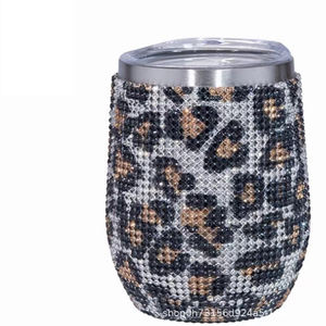 Gobelet en acier inoxydable à double paroi en forme d'oeuf de 12 oz gobelet à vin sous vide isolé avec strass retour à l'école Essentials - Product Image 2