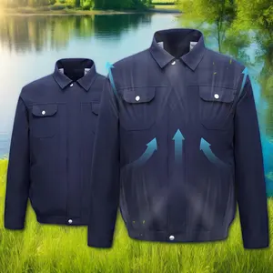 Fan Equipped Clothing Cooling Jacket for Men 5V/7.4V USB powered Air Conditioned Coat for Summer High Temp Outdoor Work